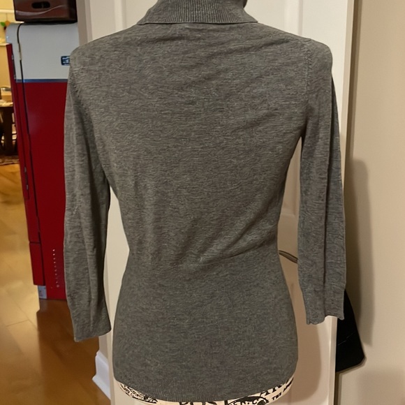 Gray, elbow length sleeve sweater, mock turtleneck - Picture 4 of 4